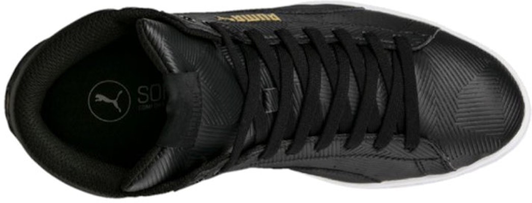 (Women) Puma Vikky Mid Deboss 'Black Mid-Top Casual' 363612-02 Shop (Women) Puma Vikky Mid Deboss 'Black Mid-Top Casual' 363612-02