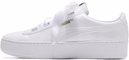 (Women) Puma Vikky Platform Ribbon White 366419-02 (Women) Puma Vikky Platform Ribbon White 366419-02