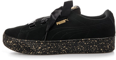 (Women) Puma Vikky Platform Ribbon 'Black Gold' 366815-01 (Women) Puma Vikky Platform Ribbon 'Black Gold' 366815-01