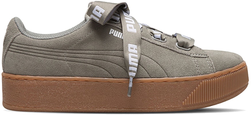 (Women) Puma Vikky Platform Ribbon Grey/Brown 365314-03 Order (Women) Puma Vikky Platform Ribbon Grey/Brown 365314-03
