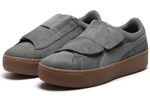 (W) Puma Vikky Platform V Retro Low Tops Casual Skateboarding Shoes Unisex Gray 圖 2