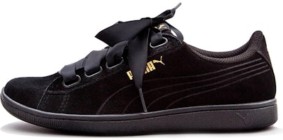 (Women) Puma Vikky Ribbon Satin Black 366416-01 (Women) Puma Vikky Ribbon Satin Black 366416-01