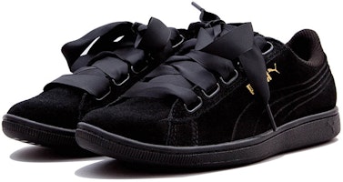 彪馬 Vikky Ribbon Satin 綁帶 復古休閒板鞋 女款 黑 Order 彪馬 Vikky Ribbon Satin 綁帶 復古休閒板鞋 女款 黑