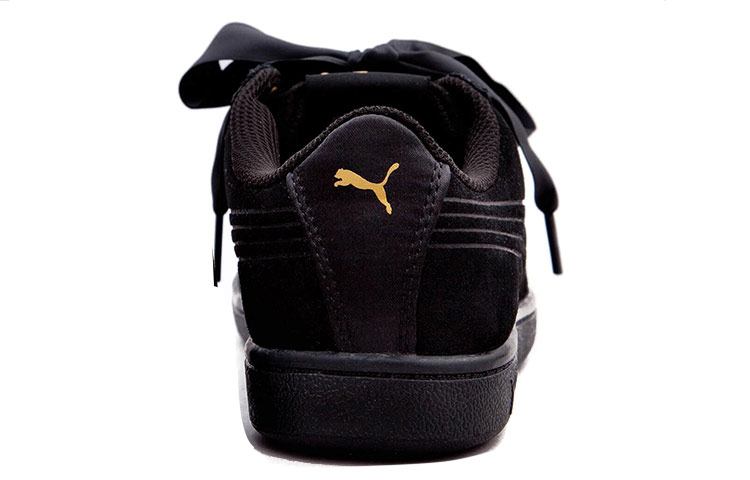 Lookbook 彪馬 Vikky Ribbon Satin 綁帶 復古休閒板鞋 女款 黑