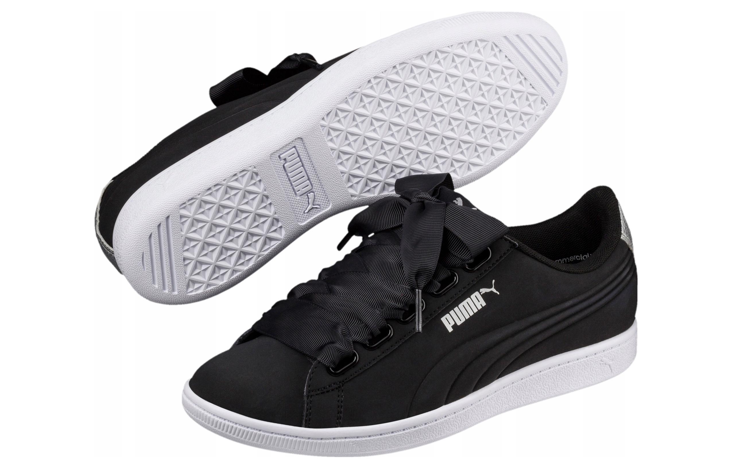 Shop 彪马 Vikky Ribbon VT 輕便耐磨 低幫休閒板鞋 女款 白黑銀