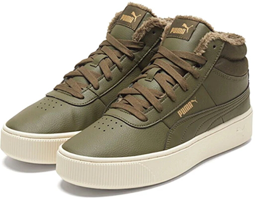 (Women) Puma Vikky Stacked High Board Shoes Olive Green 372205-05 Lookbook (Women) Puma Vikky Stacked High Board Shoes Olive Green 372205-05