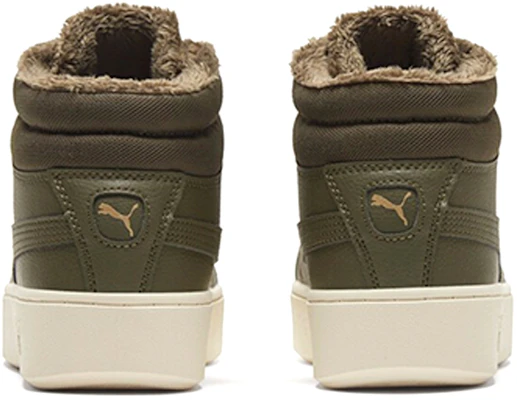 (Women) Puma Vikky Stacked High Board Shoes Olive Green 372205-05 Purchase (Women) Puma Vikky Stacked High Board Shoes Olive Green 372205-05