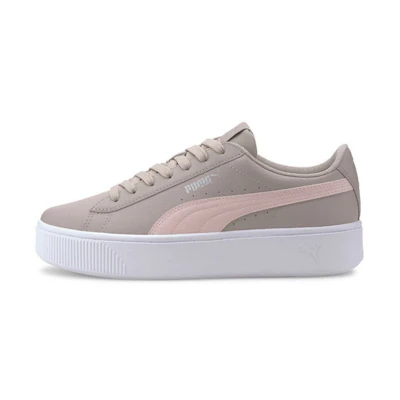 (W) Puma Vikky Stacked Casual Board Shoes Grey/Pink