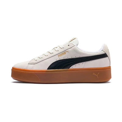 (W) Puma Vikky Stacked Retro Casual Skateboarding Shoes White