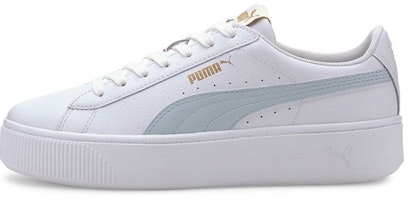 (Women) Puma Vikky Stacked Casual Board Shoes White/Blue 369143-09 (Women) Puma Vikky Stacked Casual Board Shoes White/Blue 369143-09