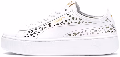 (Women) Puma Vikky Stacked Laser Cut SoftFoam Sneakers White 369378-02 (Women) Puma Vikky Stacked Laser Cut SoftFoam Sneakers White 369378-02