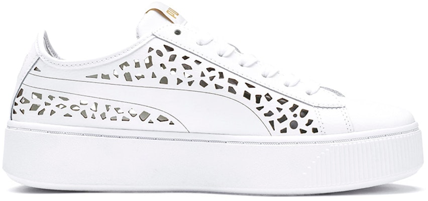 (Women) Puma Vikky Stacked Laser Cut SoftFoam Sneakers White 369378-02 Order (Women) Puma Vikky Stacked Laser Cut SoftFoam Sneakers White 369378-02