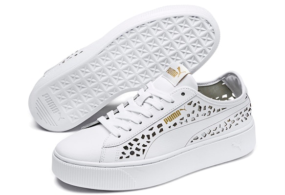(Women) Puma Vikky Stacked Laser Cut SoftFoam Sneakers White 369378-02 Lookbook (Women) Puma Vikky Stacked Laser Cut SoftFoam Sneakers White 369378-02