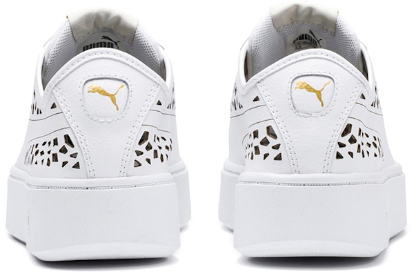 (Women) Puma Vikky Stacked Laser Cut SoftFoam Sneakers White 369378-02 Purchase (Women) Puma Vikky Stacked Laser Cut SoftFoam Sneakers White 369378-02
