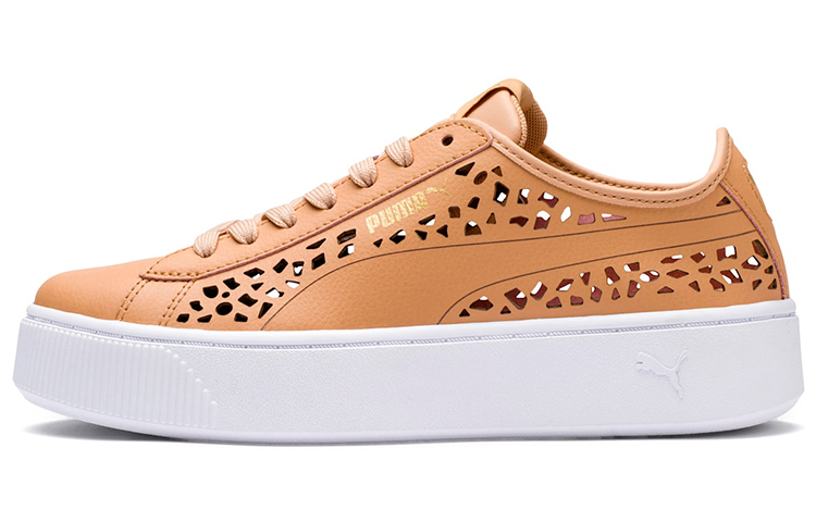 (Women) Puma Vikky Stacked Laser Cut SoftFoam Sneakers Brown 369378-03