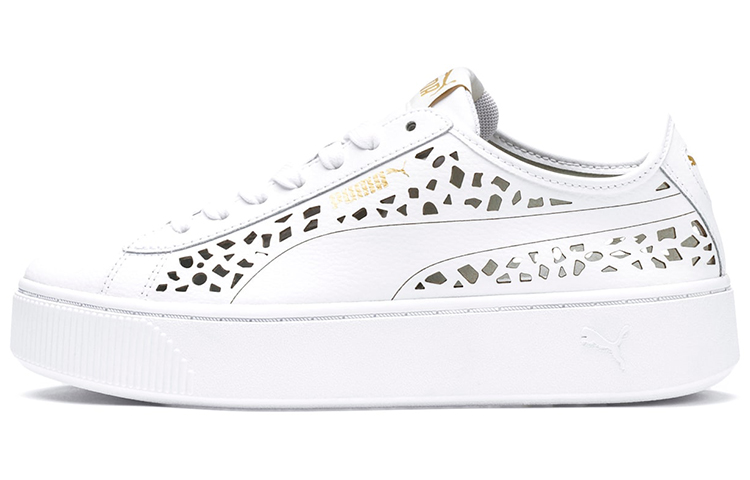(Women) Puma Vikky Stacked Laser Cut SoftFoam Sneakers White 369378-02