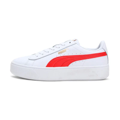 (W) Puma Vikky Stacked Leisure Sneakers White/Red
