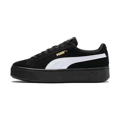 (W) Puma Vikky Stacked Retro Casual Skateboarding Shoes Black