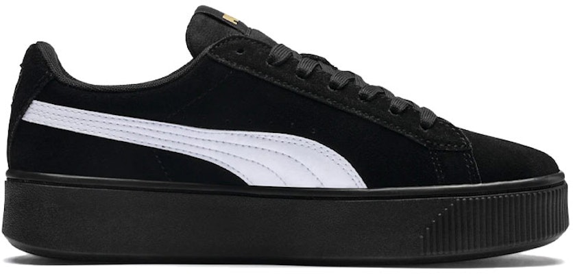 (Women) Puma Vikky Stacked Retro Casual Skateboarding Shoes Black 369144-03 Order (Women) Puma Vikky Stacked Retro Casual Skateboarding Shoes Black 369144-03