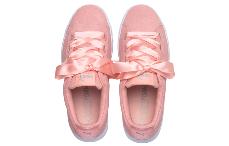 Lookbook 彪馬 Vikky Stacked Ribbon 蝴蝶結 輕便低幫板鞋 女款 粉緞帶