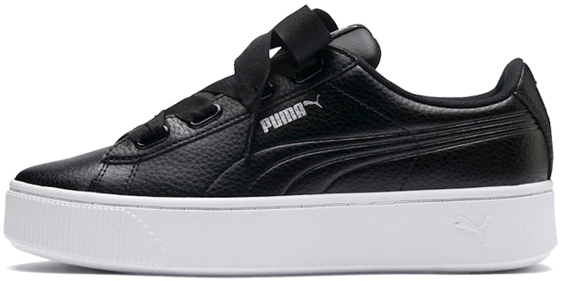 (Women) Puma Vikky Stacked Ribbon Core Sneakers Black/White 369112-01 Buy (Women) Puma Vikky Stacked Ribbon Core Sneakers Black/White 369112-01