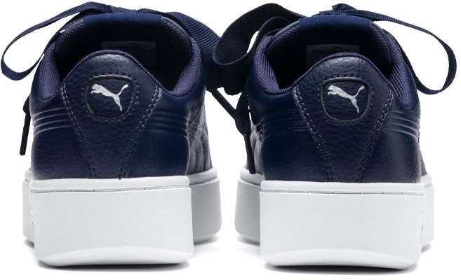 Puma Vikky Stacked Ribbon Core 低筒休閒板鞋 女款 藍白 Shop Puma Vikky Stacked Ribbon Core 低筒休閒板鞋 女款 藍白