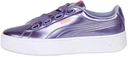 (Women) Puma Vikky Stacked Ribbon P Shoes Purple/White 369728-02 (Women) Puma Vikky Stacked Ribbon P Shoes Purple/White 369728-02