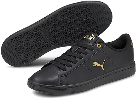 (Women) Puma Vikky V2 Cat Metallic Shoes Black/Gold 375913-02 Purchase (Women) Puma Vikky V2 Cat Metallic Shoes Black/Gold 375913-02