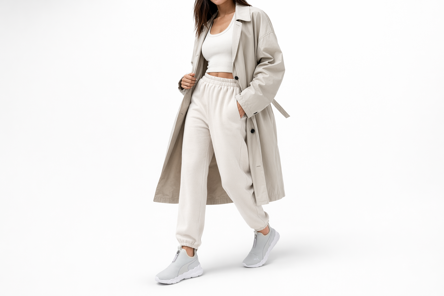 Order PUMA Weave Zip 低幫 跑步鞋 女款 灰白色