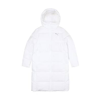(Women) Puma White Long Down Puffer Coat Winter Jacket 585107-02