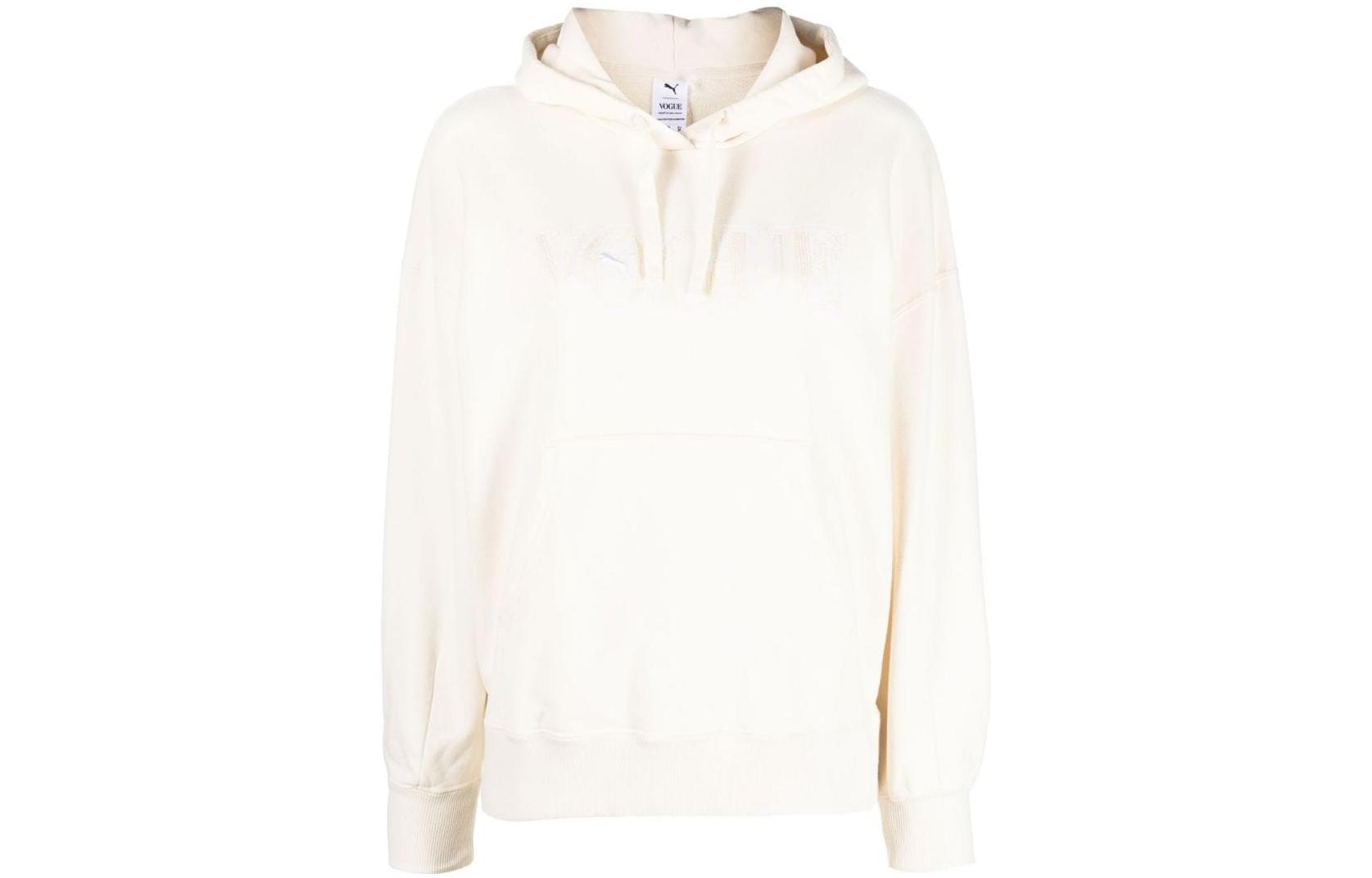 Order (W) 푸마 화이트 레터 그래픽 프린트 풀오버 후디 536691-65