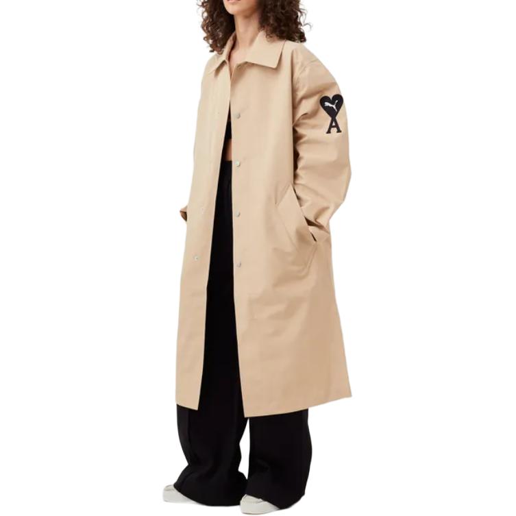 Lookbook (Women) PUMA x AMI Paris  Beige Logo Polo Collar Long Sleeve Jacket. 534072-97