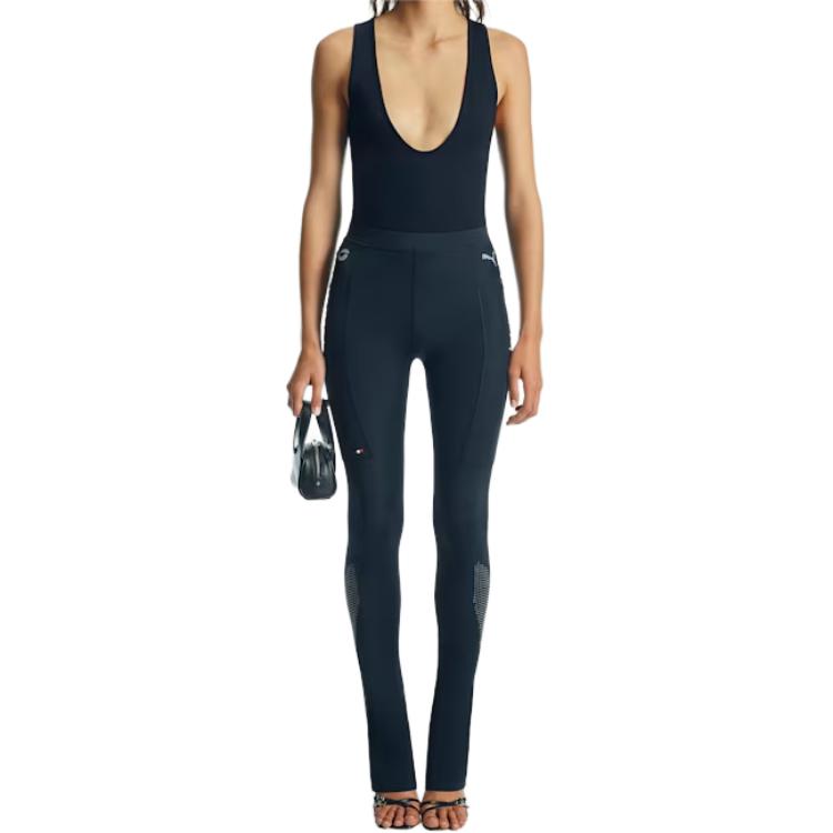 (Women) PUMA x COPERNI SS24  Black Slim-Fit Logo Fashion Casual Pants. 627969-01
