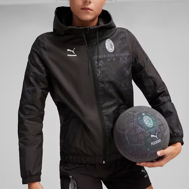 (Women) Puma PLEASURES Full-Zip Soccer Jacket Hoodie Black Collaboration 776094-01 圖 4