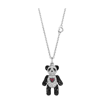 (Women) Qeelin Bo Bo Series 18K White Gold Diamond Ruby Necklace for Women. BBV-040-NL-WGDRU