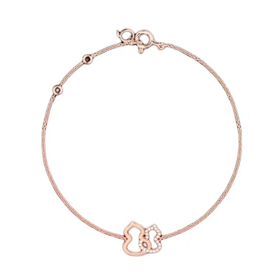 (Women) Qeelin Kirin Gourd Design 18K Gold Rose Gold Diamond Bracelet for Women. W2BPT12RGDI