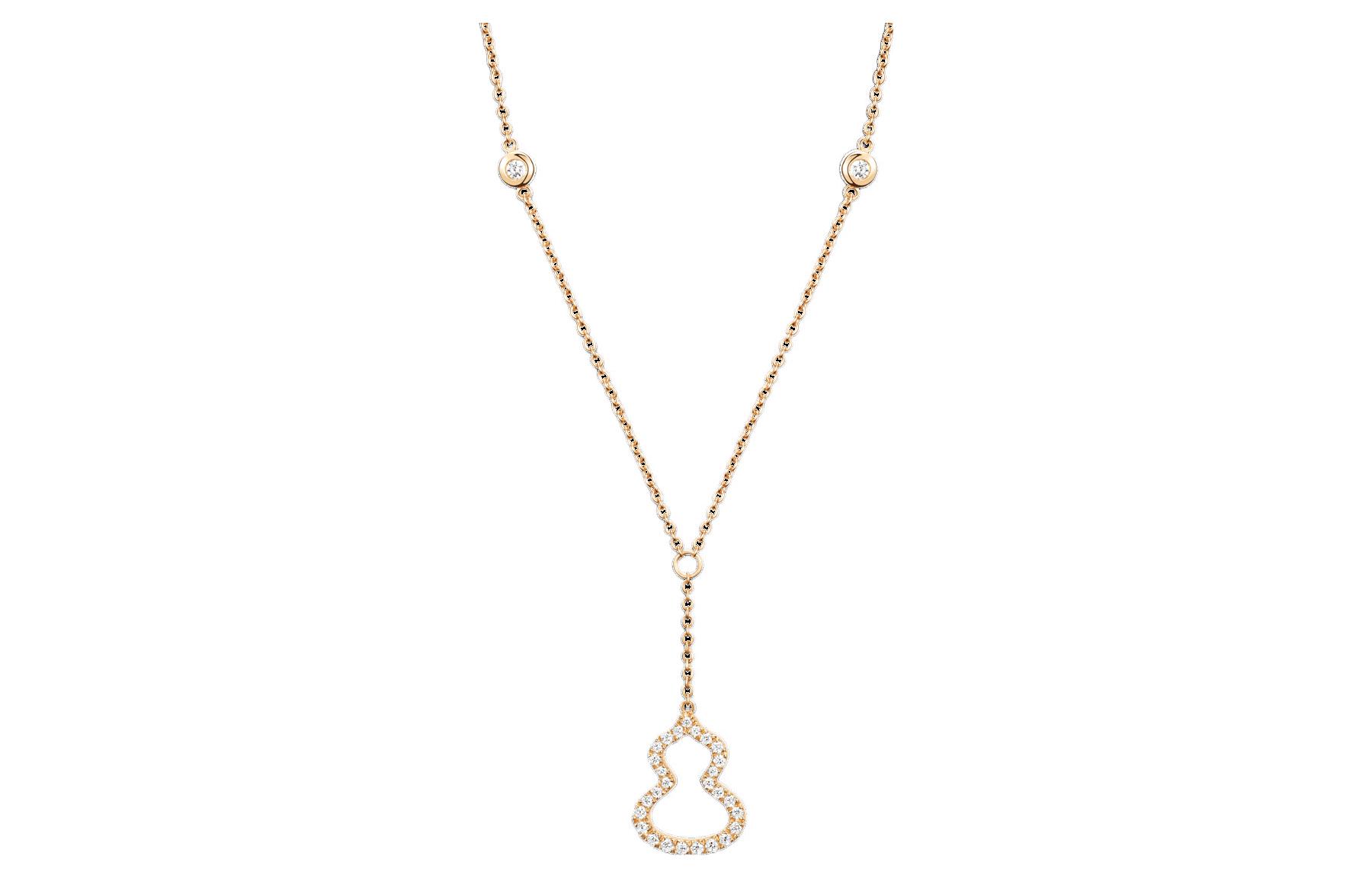 (Women) Qeelin Petite Wulu 18K Gold Diamond Necklace for Women - Gold. WU-NL0009A-YGD