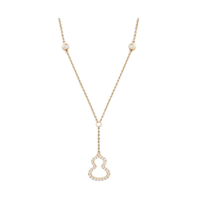(Women) Qeelin Petite Wulu 18K Gold Diamond Necklace for Women - Gold. WU-NL0009A-YGD