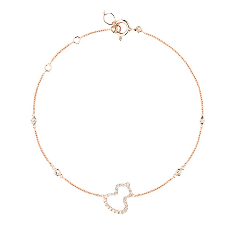 (Women) Qeelin Petite Wulu 18K Rose Gold Diamond Bracelet for Women. WU-BR0016A-RGD