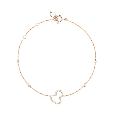 (Women) Qeelin Petite Wulu 18K Rose Gold Diamond Bracelet for Women. WU-BR0016A-RGD