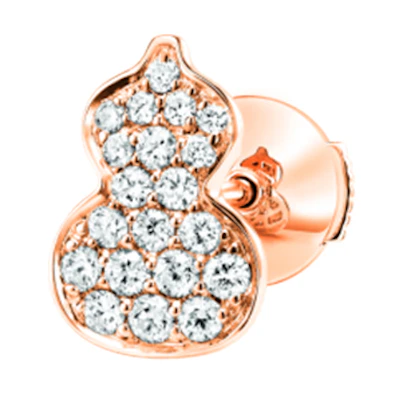(Women) Qeelin Petite Wulu 18K Rose Gold Diamond Earrings for Women - Luxury Fashion. WU-040-SER-RGD