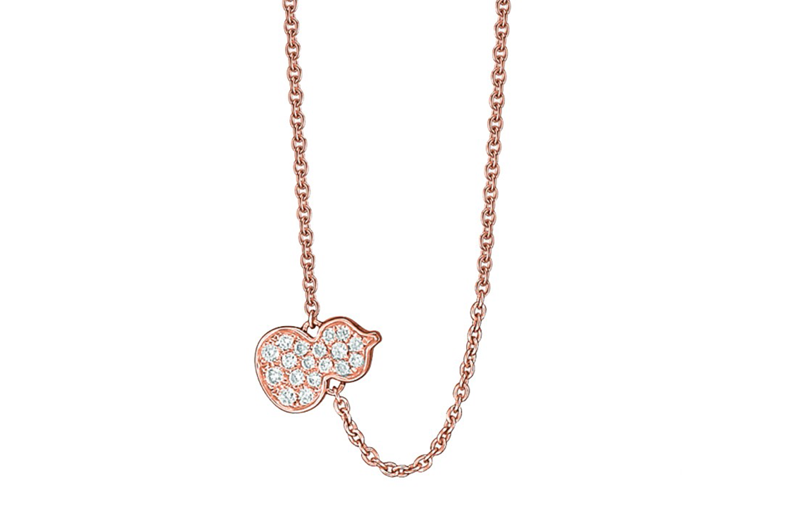 (Women) Qeelin Petite Wulu 18K Rose Gold Diamond Necklace for Women - Rose Gold. WU-050-FPNL-RGD