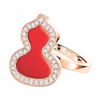 (Women) Qeelin Petite Wulu Luxury 18K Rose Gold Fashion Ring for Women. WU-040-SRI-RGDRA