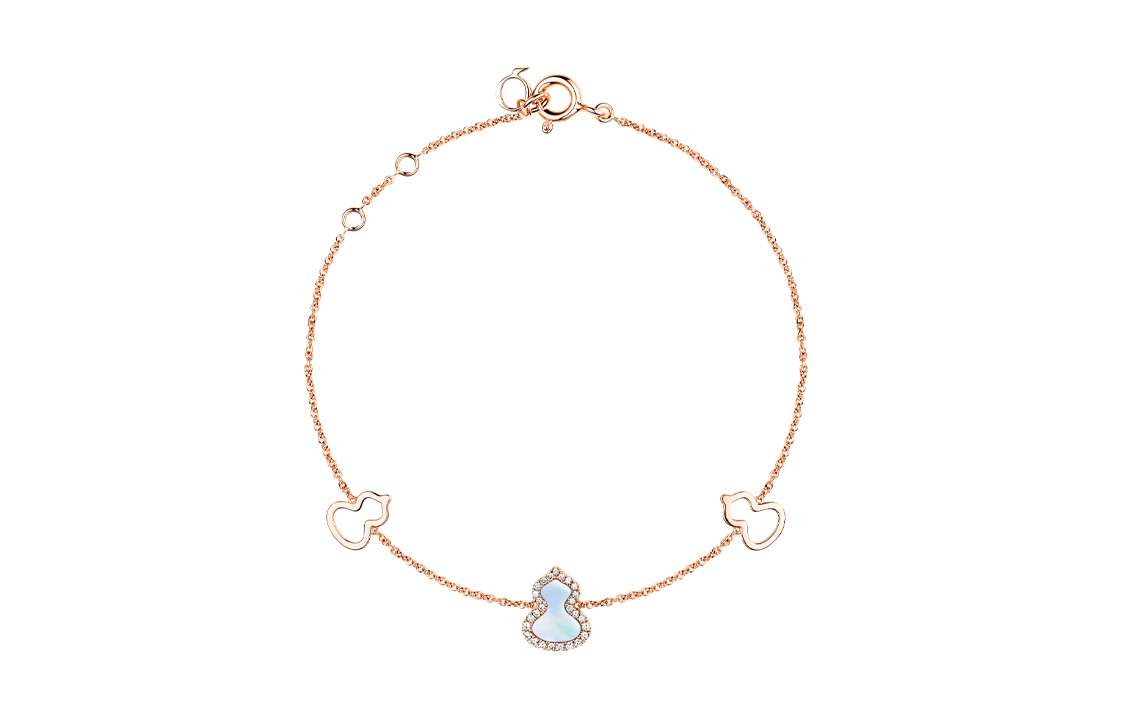 (Women) Qeelin Petite Wulu Rose Gold Diamond & Mother-of-Pearl Bracelet for Women. WU-BR0001D-RGDMOP