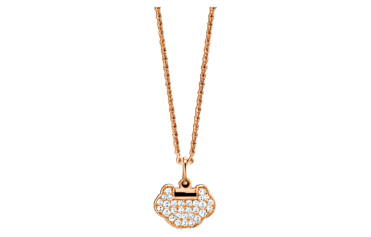 (Women) Qeelin Petite Yu Yi 18K Rose Gold Diamond Necklace for Women. YY-NL0009C-RGD