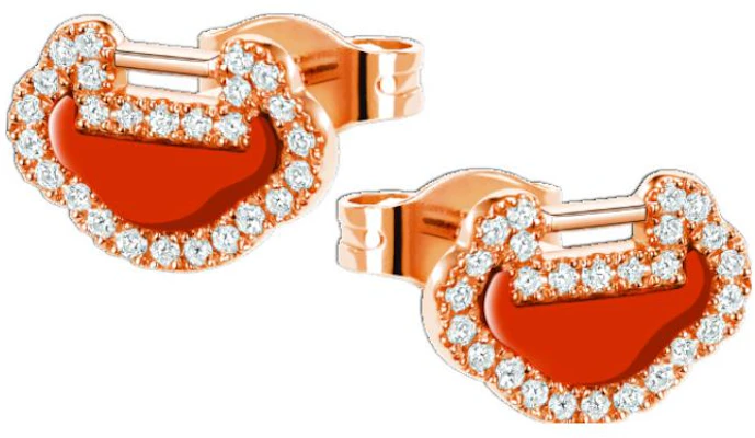 (W) Qeelin Petite Yu Yi 18K Emas Ros Berlian & Permata Agate Merah Barang Kemas. YY-ERSD0003B-RGDRA Order (W) Qeelin Petite Yu Yi 18K Emas Ros Berlian & Permata Agate Merah Barang Kemas. YY-ERSD0003B-RGDRA