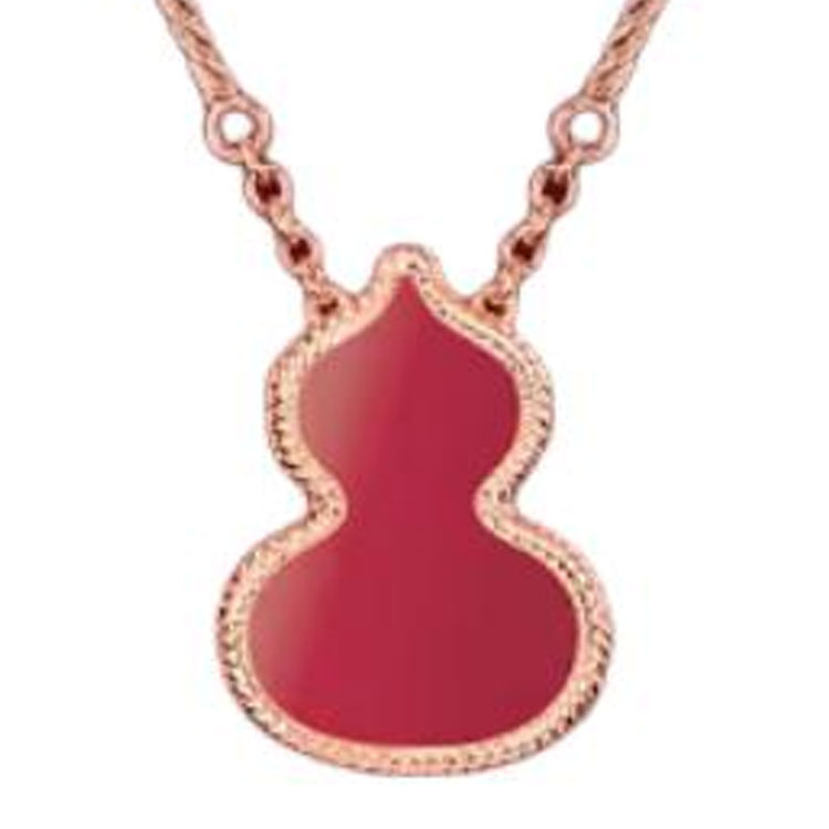 Shop (W) Collar de oro Qeelin Qilin Gourd 18K para mujer - Dorado. WZN30AJRGRA