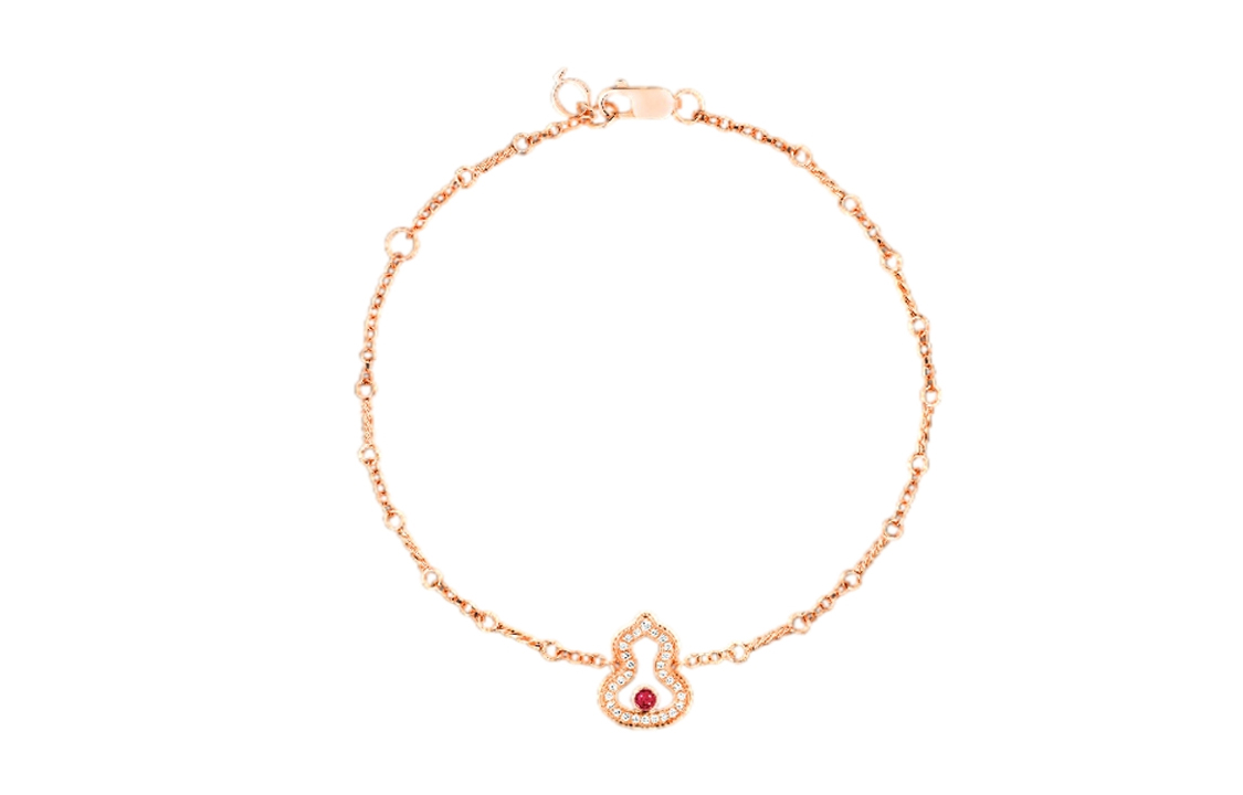 (Women) Qeelin Wulu 18K Rose Gold Diamond & Ruby Bracelet Gourd Shape for Women WU-040-LGBL-RGDRU 圖 2