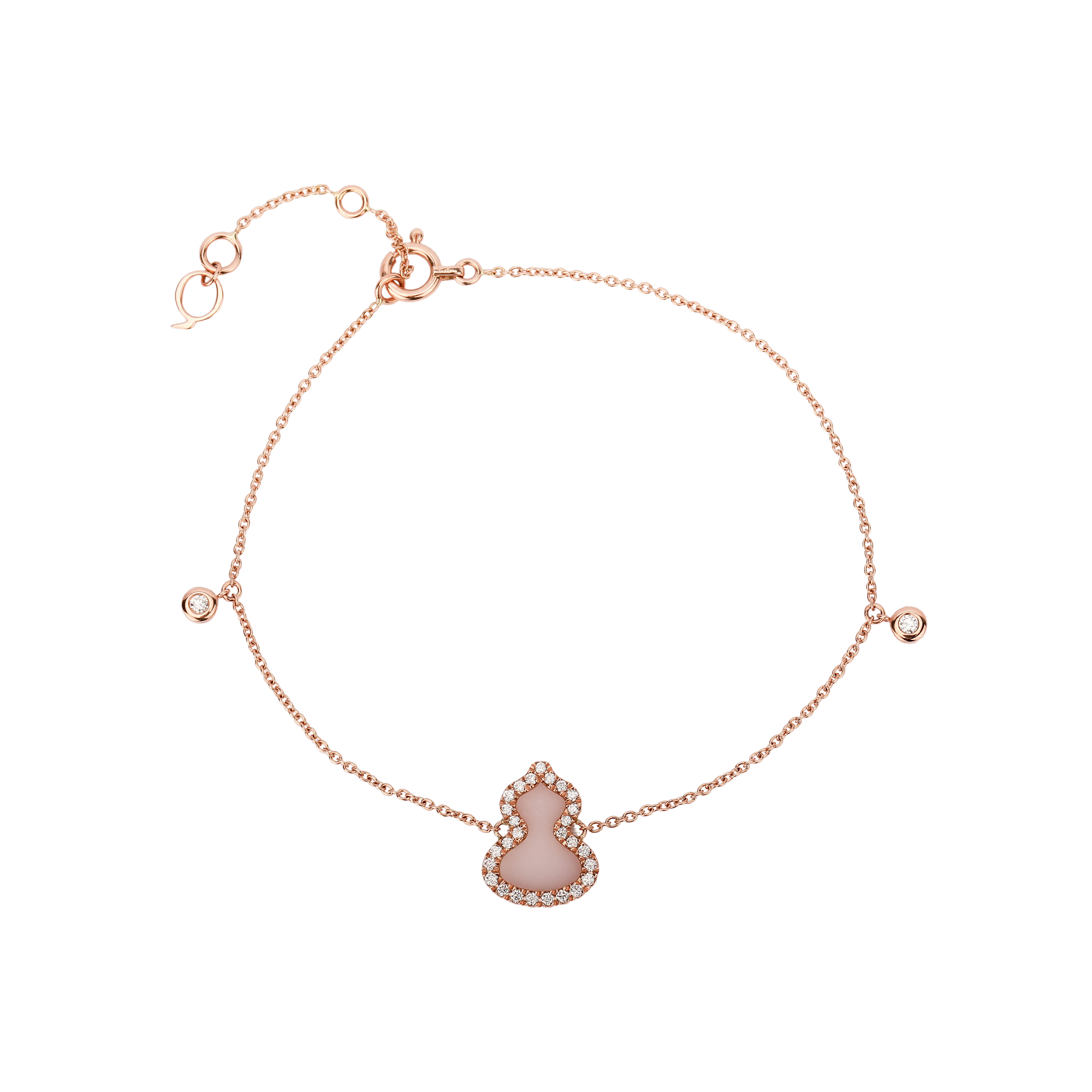 Order (W) Pulsera Qeelin Wulu de oro rosa 18K con diamantes y ópalo rosa para mujer. WU-BR0011B-RGDPO