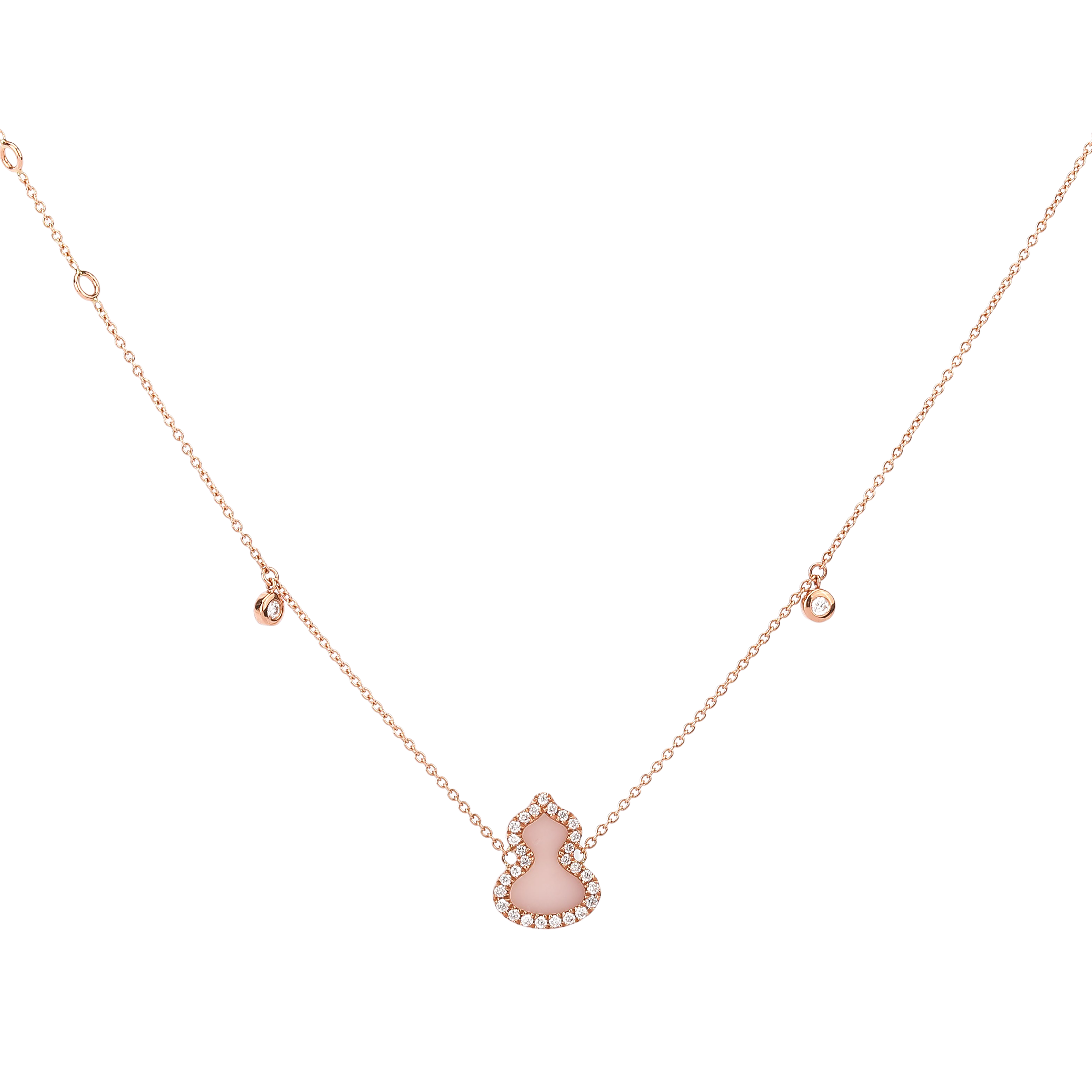 Shop (W) Pulsera Qeelin Wulu de oro rosa 18K con diamantes y ópalo rosa para mujer. WU-BR0011B-RGDPO